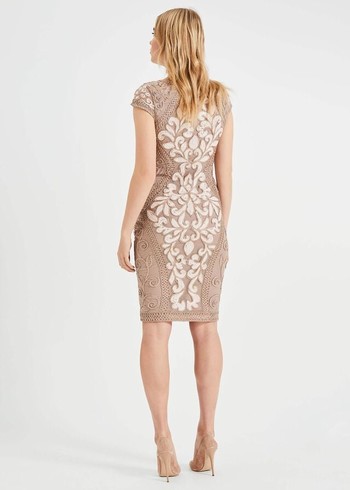 Phase Eight Perdy Tapework Lace Dress Cream Canada | NVEUPB-014